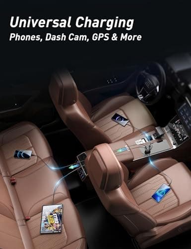 Retractable Car Charger USB C Fast Charging 120W, Car Accessories Cigarette Lighter Adapter Car Charger iPhone16 15 14 13 12 11 Car Essentials Gift for Travelers, Men, Women - Thumbnail 6