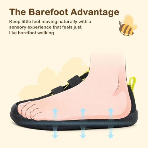 Stelle Toddler Wide Toe Box Barefoot Shoes Kids Sneakers for Boys Girls Zero Drop Minimalist Breathable Lightweight Non Slip Walking Running Shoes(Black, 12ML) - Thumbnail 4