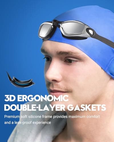 Vorshape Swim Goggles for Adult Men Women Youth 2 Pack Clear Vision Anti-Fog Anti-UV Comfort Fit Goggles for Swimming - Thumbnail 4
