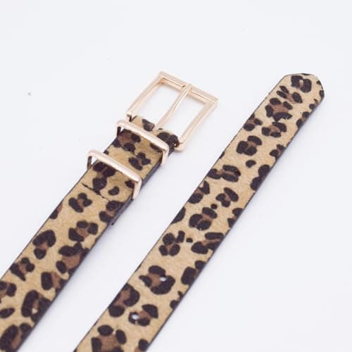 EONTISO Women's Leopard Belt, Cheetah Print Animal Pattern, Gold Buckle, Fashion Accessory for Jeans Dress, Brown S - Thumbnail 4