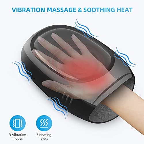 COMFIER Hand Massager with Heat and Compression, Cordless Hand Massager for Arthritis and Carpal Tunnel, Wrist, Finger Massage for Mom, Dads, Women and Men (Black) - Thumbnail 3