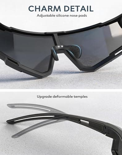 KALIYADI Sports Sunglasses-Men Polarized-Mens-Sunglasses Women: Running Sun Glasses with UV400 for Fishing Cycling - Thumbnail 3