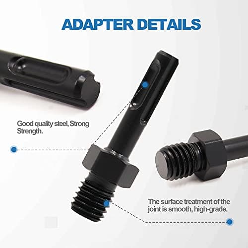 BRSCHNITT Core Drill Bit Adapter 5/8"-11 Male Thread to SDS Plus Shank for Diamond Hammer Power Drill - Thumbnail 3