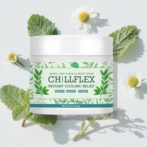 Vivipop CHlLLFLEX Instant Cooling ReIief Cream - Menthol Soothing Cream, 3.5OZ Herbal Cooling Moisturizer with Menthol for Daily Joint & Muscle Skincare
