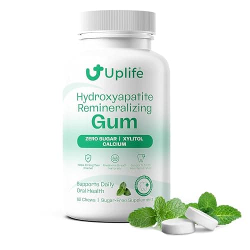 UPLIFE Hydroxyapatite Remineralizing Gum, 62 Pieces – Sugar Free Xylitol Chewing Gum for Daily Oral Care, Supports Enamel & Fresh Breath, Vegan, Mint Flavor - Image 1