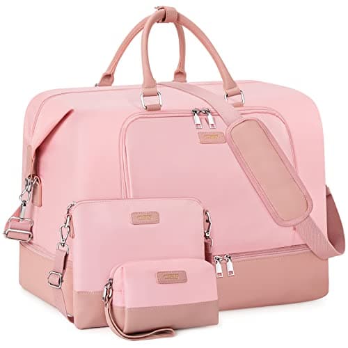 Travel Weekender Bag for Women, 21" Overnight Bag with Shoe Compartment 50L Large Travel Duffel Bag Carry On Tote for Weekend, Overnight, Business Trips, Water Resistant - Image 1