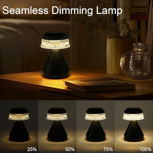 UMLAEN Rechargeable Cordless Table Lamp, 2600mAh Battery Operated Table Light | 3 Color | Stepless Dimming, for Bedroom, Cafe, Camping, Bar, Dining Table, Restaurant - Thumbnail 2