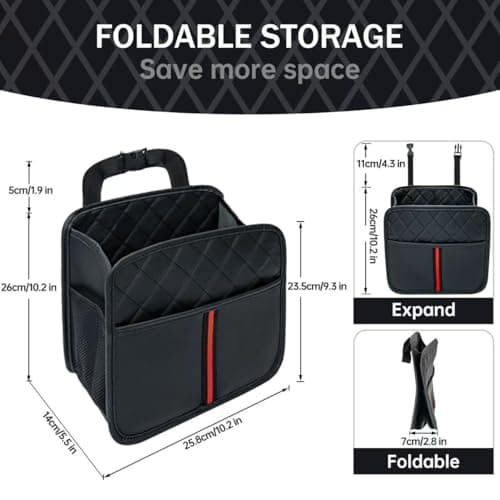Car Seat Back Organizer with Storage Pockets, 2 Pack Multi Hanging Car Seat Organizer Backseat Car Organizer, Leather Backseat Car Organizer for Kids & Adults with Cup Holders Car Travel Accessories - Thumbnail 5