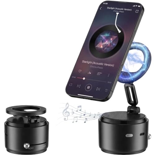 TGWUZZ 2-in-1 Magnetic Golf Cart Phone Holder & Bluetooth Speaker, Strong Suction Cup Mount for Cars, Home & Outdoors, HD Stereo Sound Golf Accessories Golf Gifts for Men & Women (Black)
