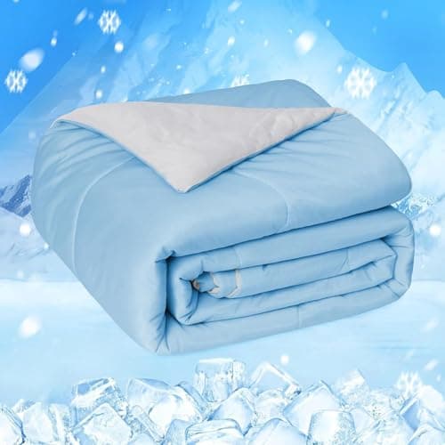 HOMFINE Cooling Comforter Twin Size, Purple Summer Cooling Blanket for Hot Sleepers and Night Sweats, Japanese Double-Sided Cold Tech Fabric Q-Max 0.45, Soft Breathable Silky Smooth Lightweight - Image 1