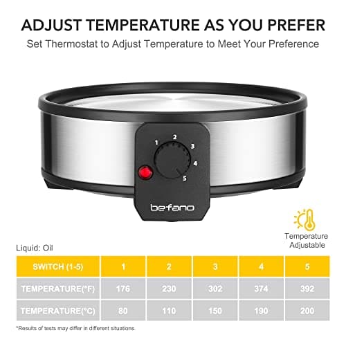 Befano Stainless Steel Fondue Pot with Temperature Control, Forks, Cups, and Rack, 2-Quart, Non-Stick, Perfect for Chocolate, Cheese, Caramel, Marshmallows, Great for Valentine's Day - Thumbnail 4