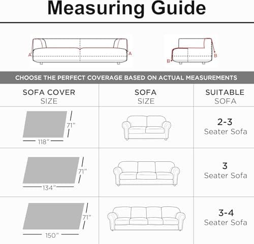 Andency Couch Cover Sofa Cover for 3 Cushion Oversized Slipover, Boho Washable Sectional Large Couch Covers for L-Shape Dogs Sofa Protector, Anti Slip Reversible Couch Covers, 71''x150'', Grey - Thumbnail 6