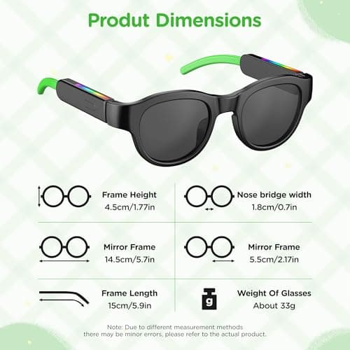INLOOKSEEK Kids Smart Sunglasses, Open-Ear Stereo Sound, Light up Glasses, Magnetic Charging, for Kids 6-12 Years, Gifts for Boys and Girls (Black) - Thumbnail 6