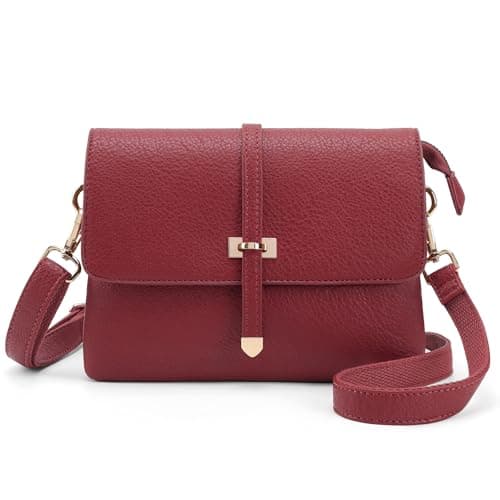 Goinsound Vegan Leather Crossbody Purse Minimalist Cell Phone Purse with RFID Blocking Card Slots for Women Going Out Red - Image 1