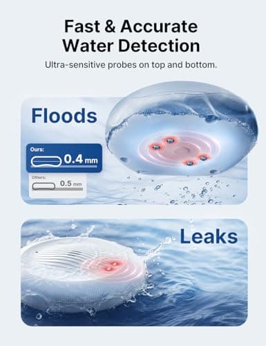 X-Sense Wi-Fi Water Leak Detector for Home - Smart 2-in-1 Leak & Low-Temperature Sensor with App Alerts, Protection for Homes, Kitchens & Basements, Works with X-Sense Home Security App, Model SWS0B - Thumbnail 2