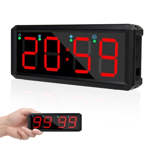 BS-MIAOBO 2.1 Inch LED Gym Clock, Portable Gym Timer, Fitness Timer with Stopwatch, Multi-Mode Countdown Timer with Calendar, 12/24H Clock & Alarm, for Workout, Training, Home and Daily Use - Image 1