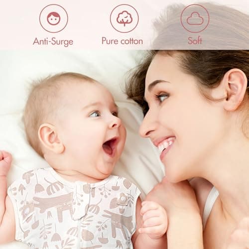 ANYEDDE 2-Pack Swaddle Sleep Bag - Arms Up Swaddle 6-9 Month, Baby Swaddles for Newborn, Cuff Removable Design, Pink Bunny Breathable Baby Swaddles with 2-Way Zipper - Thumbnail 2