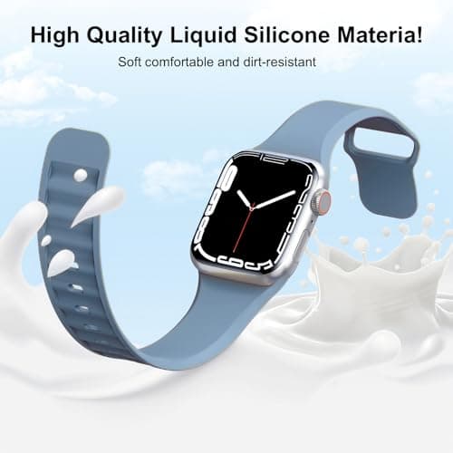 8 Pack Sport Bands Compatible with Apple Watch Bands 40mm 38mm 41mm 42mm 44mm 45mm 49mm 46mm for Women Men,Silicone Waterproof Strap for iWatch Apple Watch Series11 10 9 Ultra 8 7 6 5 4 3 2 1 SE - Thumbnail 3