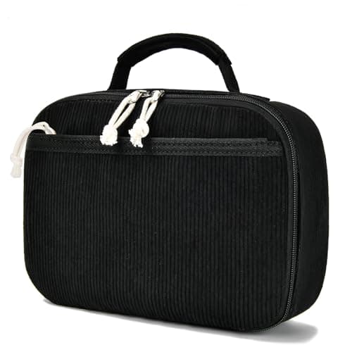 Neverwhy Lunch Box for Men Stylish Corduroy Insulated Lunch Bag for Women Adults Leakproof Reusable Lunchbox Large Capacity Kids Snack Bag Cooler for Work, School, Travel, Black - Image 1