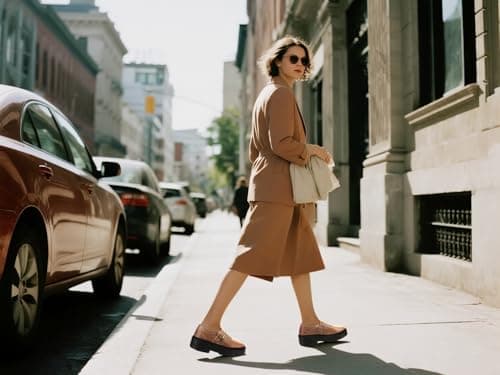 BEAUSEEN Women's Mary Jane Shoes with Platform Sole - Comfort Round Toe Strap Ballet Flats for Women - Chunky Heel Dress Flats Nude,7 US - Thumbnail 2