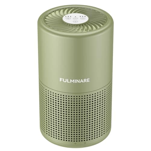 FULMINARE Air Purifiers for Home Bedroom H13 HEPA Air Purifier, 3 Speeds, Timer, 24dB, Small Mini Air Purifier with Night Light, Sage Green - Image 1