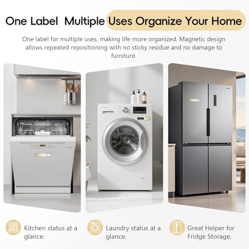 Dishwasher Magnet Clean Dirty Sign, Stainless Steel Magnetic Clean Dirty Dishwasher Sign,Matte Brushed Surface Cleaning/Dirt Indicator with Strong Magnet, Home Kitchen Organize (Brushed Gold) - Thumbnail 5