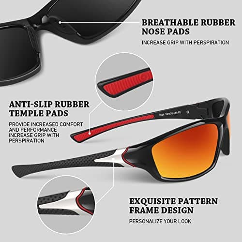WEAROYO Polarized Sports Sunglasses for Men Women,Cycling Running Driving Fishing Trekking Sun Glasses 100% UV Protection - Thumbnail 4