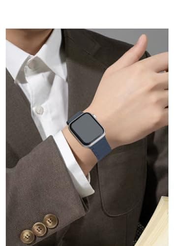 Magnetic watchband Compatible with Apple Watch Ultra 3/2/1 Band 42mm 41mm 40mm 38mm Sport Silicone Replacement Wristband Strong Magnet link for iWatch Series 11/10/9/8/7/6/5/4/3/2/1 SE 3/2/1,Blue - Thumbnail 2