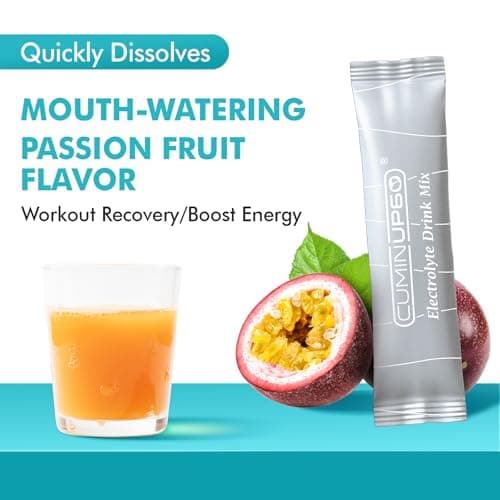 PureBotan Hydration Packets Sugar Free, Passion Fruit Electrolytes Powder Packets, Turmeric Electrolyte Drink Mix w/Curcumin, Vitamin, Minerals & Inulin, Support Immune & Recovery, Muscle & Gut Health - Thumbnail 2
