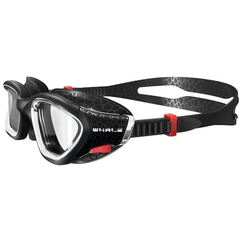 Whale Swim Goggles, HD Anti-Fog Goggles, Unisex | 100% UV Protection | Anti-Fog Design (Black) - Thumbnail 2