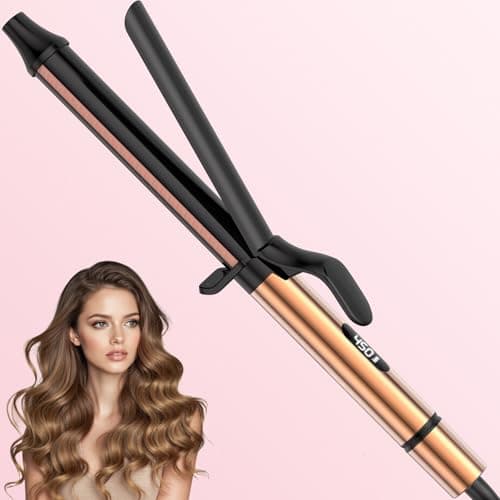 1.25 inch Long Barrel Curling Iron, Extra-Long Curling Wand with 8 Heat Settings, Ceramic Curling Iron for Smooth and Lasting Styling,Suitable for All Hair Types, Dual Voltage Damage-Free Styling