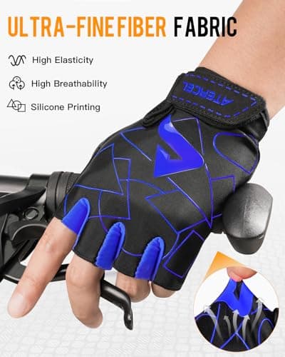 ATERCEL Cycling Gloves, Bike Gloves for Men Women, Bicycle Gloves for Cycling, Workout, Gym, Training, Weight Lifting Outdoor, Dirt Bike, Mountain Bike, and Riding (Blue, Large) - Thumbnail 3