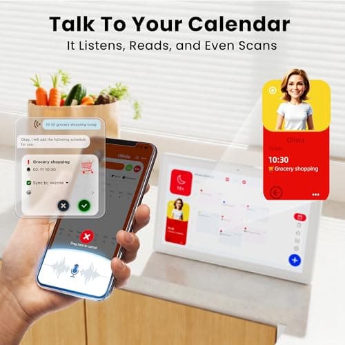 Pastigio Smart Digital Calendar, 15.6 Inch Electronic Touch Screen Family AI Calendar & Chore Chart with Tasks Rewards, No Subscription, Digital Photo Frame Wall & Tabletop Mount for Home Planner - Thumbnail 3