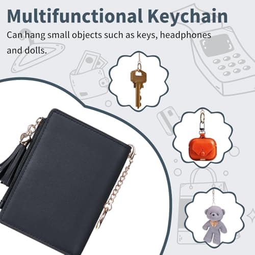 Gostwo Small Wallets for Women, Stylish Womens Wallet with ID Window, Zippered Coin Pocket and Tassel. Cute RFID Wallet for Women, ideal for Teen Girls, Commuters, and Women for Daily Use - Thumbnail 5