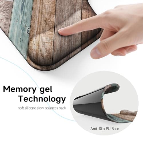Mcapirivo Ergonomic Mouse Pad with Gel Wrist Rest (1"& 1.2" Dual Height) - Mouse Pads Compact Mousepad Desk Mat Office, Gaming & Carpal Tunnel Relief | Non-Slip Rubber Base Rustic Wood Pattern - Thumbnail 4