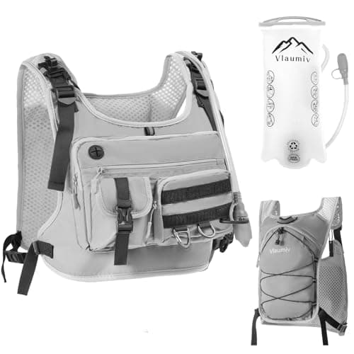 Running Vest for Women Men, Hydration Water Backpack with Adjustable Straps, Lightweight & Breathable Design, Reflective Chest Pack with 2L Water Bladder, Ideal for Running, Hiking and Cycling, Grey - Image 1
