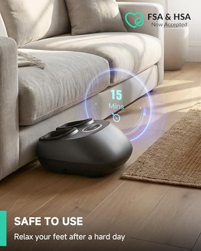 Snailax Shiatsu Foot Massager with Heat, FSA Eligible, Kneading, Compression, Vibration, Feet Massage Machine for Plantar Fasciitis, Neuropathy, Foot Warmer, Gifts for Women Men,Size 13 - Thumbnail 6