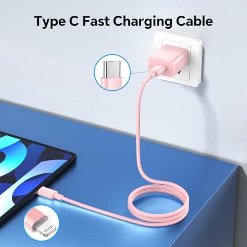 AWIC Compatible with iPhone,USB C to ightning Cable 3Pack 10FT Long Phone Cables,Type C Phone Charger Cord Fast Charging for Phone 14 13 12 11 Pro Max X XS XR 8 7 6s Plus SE and More-YellowBluePink - Thumbnail 3