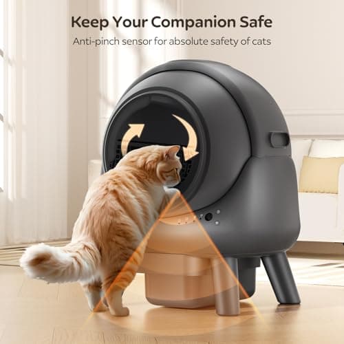 Beokeo Automatic Litter Box, Self Cleaning Litter Box for Multiple Cats, Smart APP Control & Dual Safety Sensors, 15-Day Large Capacity Waste Bin, Odor Control, Includes Trash Bags,Gray - Thumbnail 6