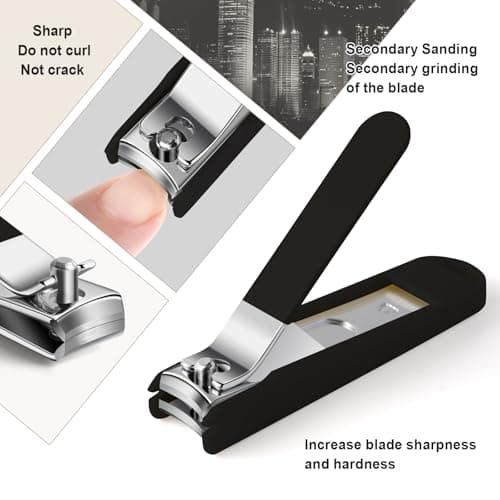 TTJHGYQO Nail Clippers and Beauty Tool Portable Set Nail Clipper Set Manicure Set 6 in 1 AKA Sorority Gifts Suitable for for Women Home, Workplace, Outdoor Travel,Etc. (AKA Black) - Thumbnail 4