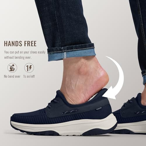 Coostar Slip On Shoes for Men Orthopedic Walking Shoe with Arch Support Hands Free Loafers Casual Navy Size 11 - Thumbnail 4