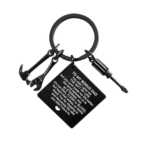Personalized Father's Day Gifts for Dad Stepdad,Funny Dad Keychain from Daughter/Wife,Cool Keychain for Men,Dad Birthday Gifts - Image 1
