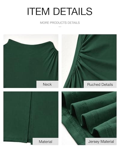 BTFBM Women Bodycon Maxi Dress Long Sleeve Back Slit Ruched Elegant Party Cocktail Formal Fall Wedding Guest Dresses(Dark Green, Medium) - Thumbnail 6