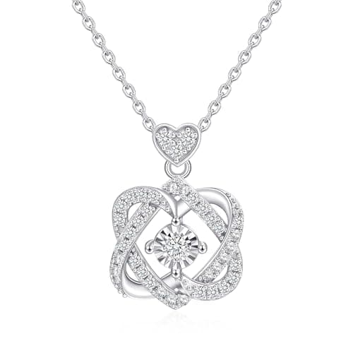 Sytaehi Sterling Silver Radiant Cut Lab Grown Diamond Halo Pendant Necklace, Chain Included，Chain Included,ideal gift for anniversaries, birthdays, or any milestone celebration - Image 1