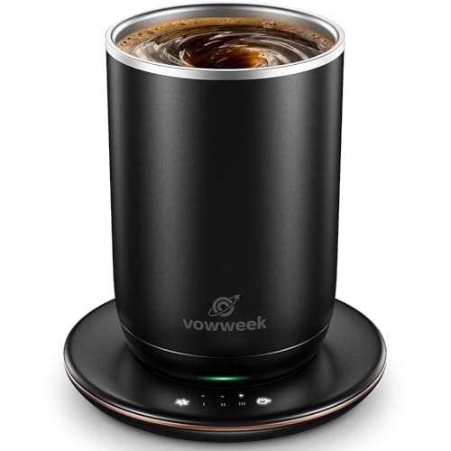 Self Stirring Heated Coffee Mug, 10 oz Auto Magnetic Mixing Cup, Black - Image 1