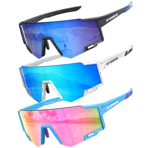 OUTDOORKING 3 Pack Kids Sunglasses for Boys Girls Ages 4-16, Youth Baseball Sunglasses UV400 Lightweight Durable Sports - Image 1