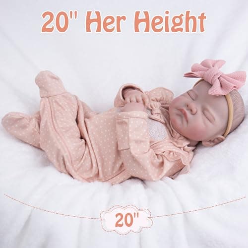 Milidool Reborn Baby Dolls, 20Inch Soft Vinyl Realistic-Newborn Baby Doll Poseable Real Life Lifelike Baby Dolls Accessories with Gift Box Toy for 3+ Year Old Girls Gifts, Pretend Play, Collection - Thumbnail 6