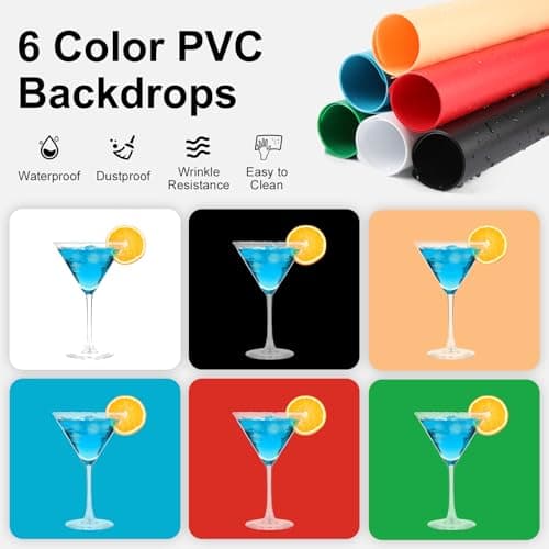 XKDAICH 12x12 Inch Portable Folding Photo Studio Box with Dimmable Ring Light, 3 Color Temperatures & 6 Backdrops for Product Photography, YouTube Videos, Smartphone - Thumbnail 6