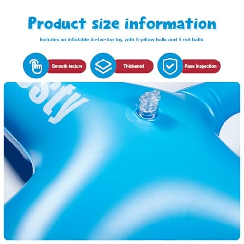 Pool Toys Game Set - Giant Inflatable Tic Tac Toe Pool Games for Adults Kids，Fun Pool Toys Pool Cornhole for 4-12, Family Pool Party Games with 10 Balls for Swimming Pool, Beach, Yards Outdoor - Thumbnail 5