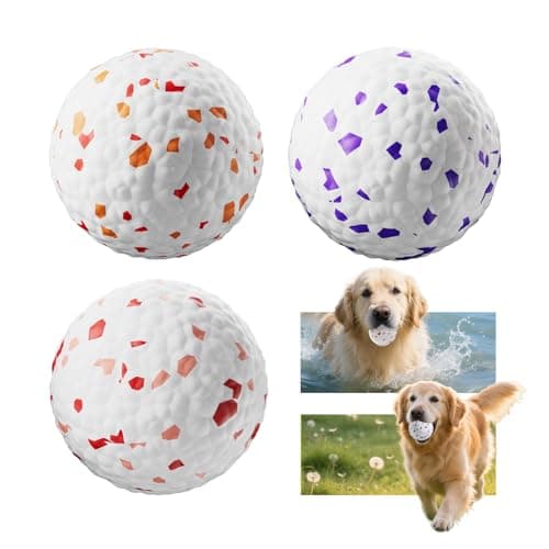 FOXMM E-TPU Dog Balls 3 Pack - Interactive Tennis Balls Alternative for Aggressive Chewers, Indestructible Chew Toys for Puppy Teething, Keep Dogs Busy, Suit for Large Medium Small Breed - Image 1